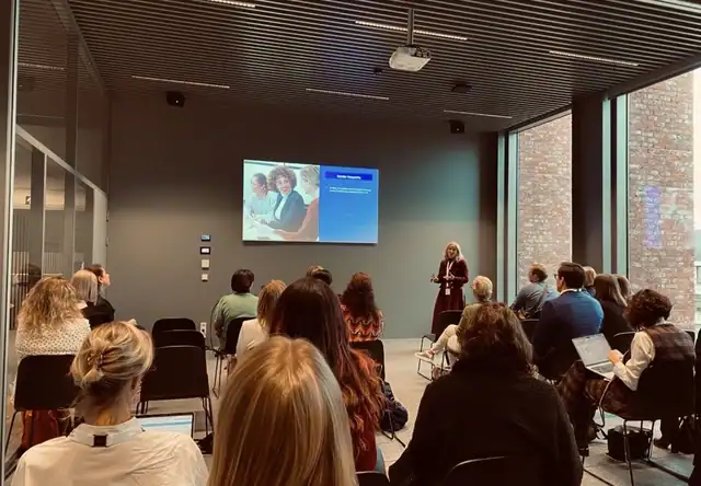 Diane Nevin speaking at the HealthTech Investor Summit, Bruges